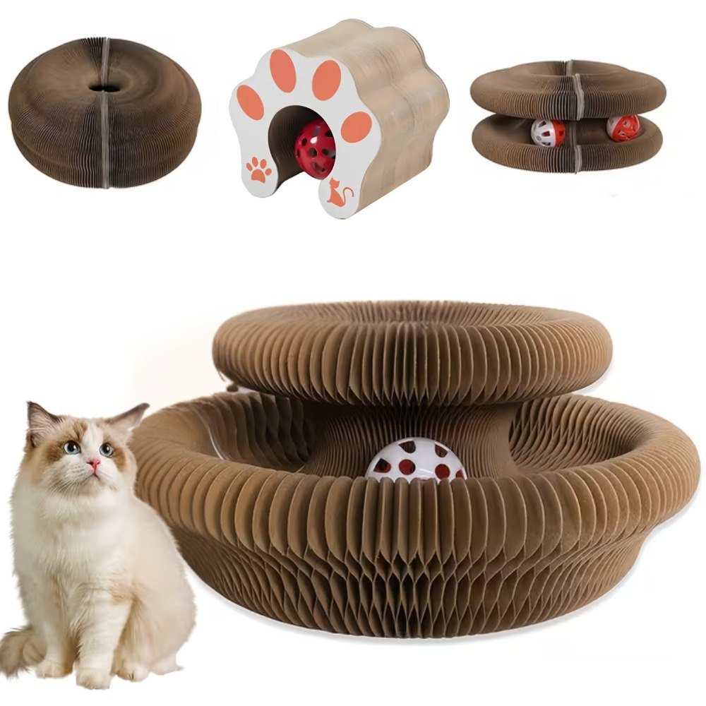 Juguete Rascador de Carton Plegable Gato