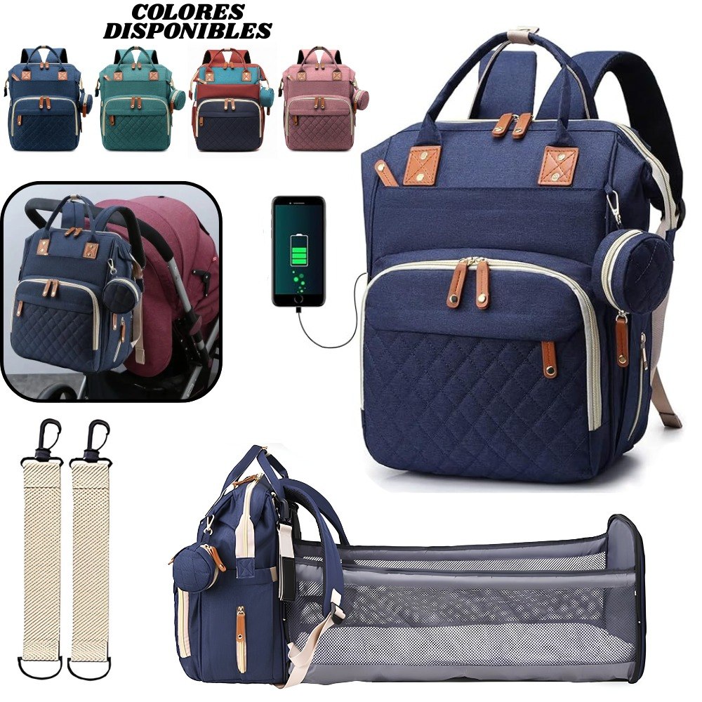 Bolso Morral Pañalera Con Cambiador 3en1