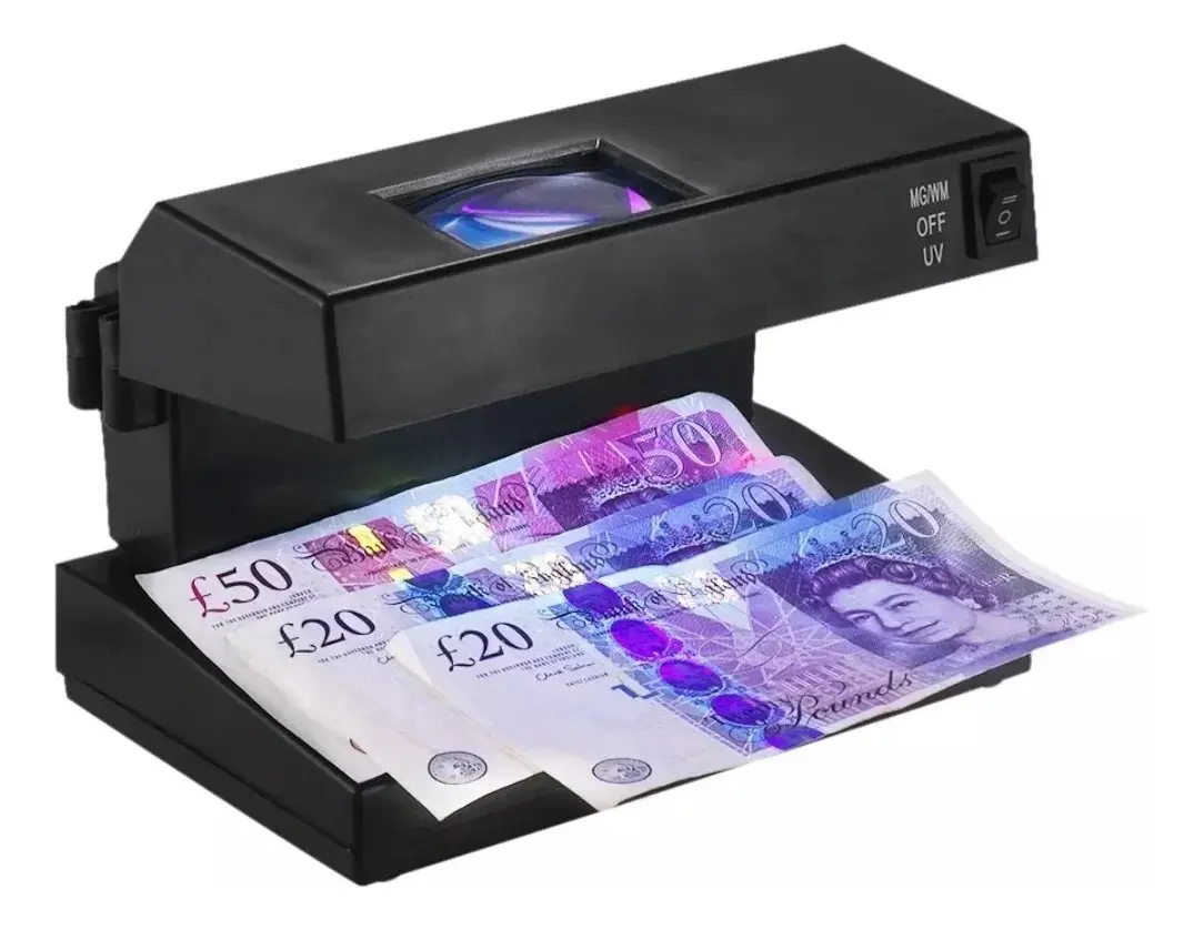Detector de billetes falsos luz UV