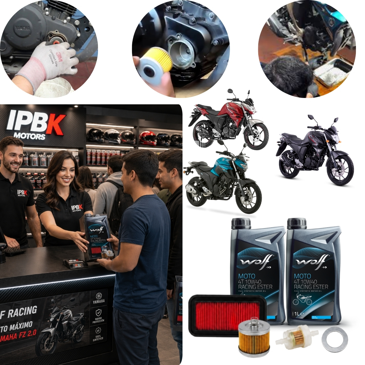 Kit Aceite Wolf Filtros Moto Fz2.0