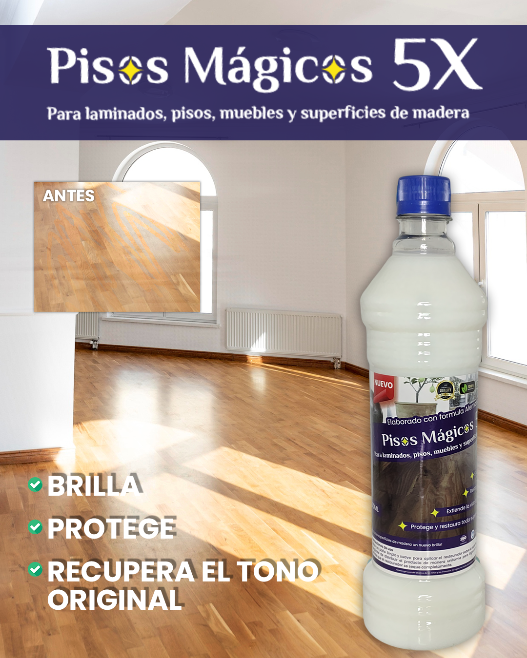 Restaurador de maderas pisos magicos 5X