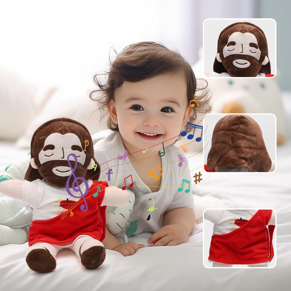 Peluche de Jesus que Respira Sonido Luz
