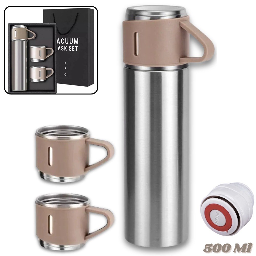 Set de Botella Termo 500ML 3 Tazas Plate
