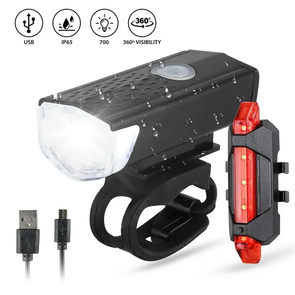 Kit Luz Led para Bicicleta Recargable