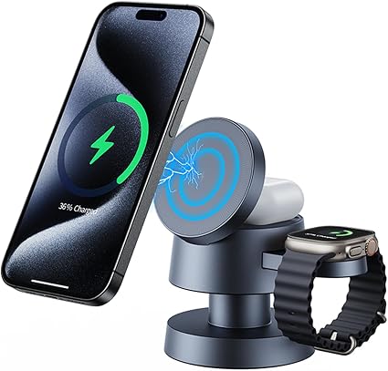 Cargador Inalámbrico 4 En 1 De 15 W
