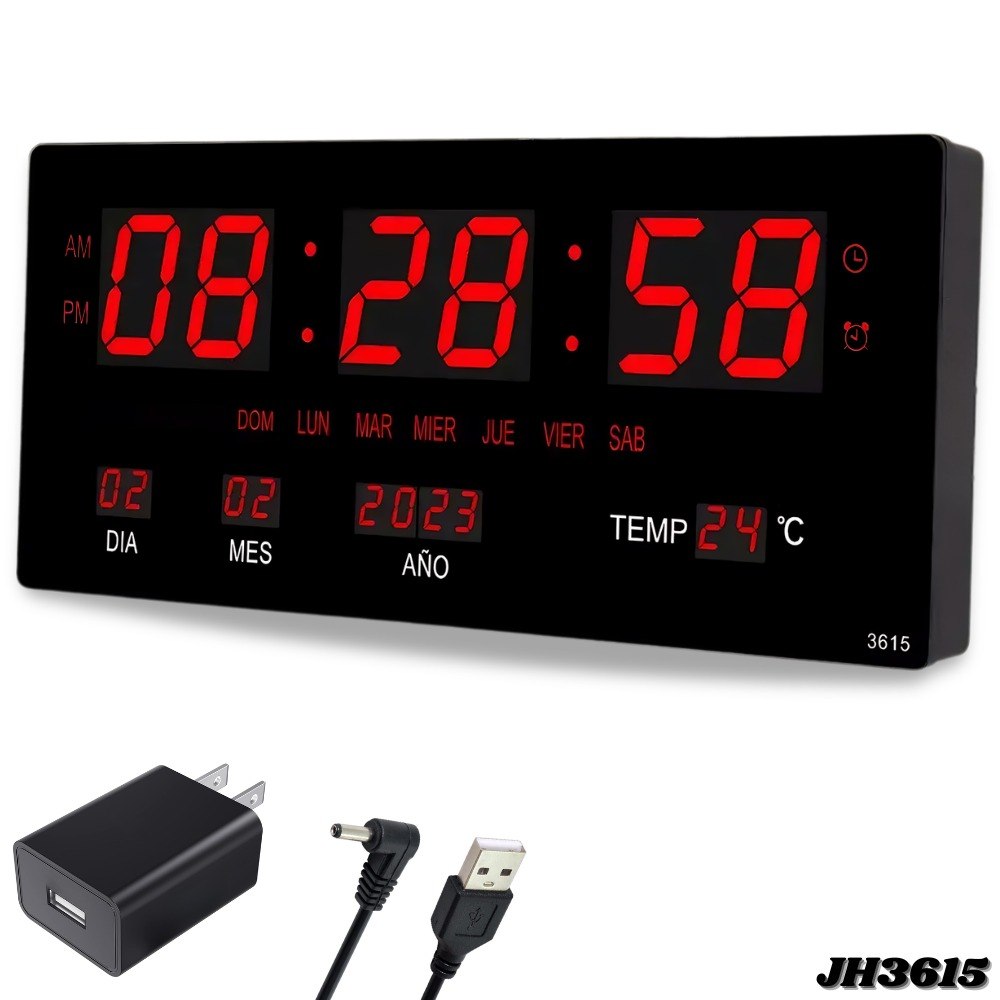 Reloj De Pared Despertador Jh3615