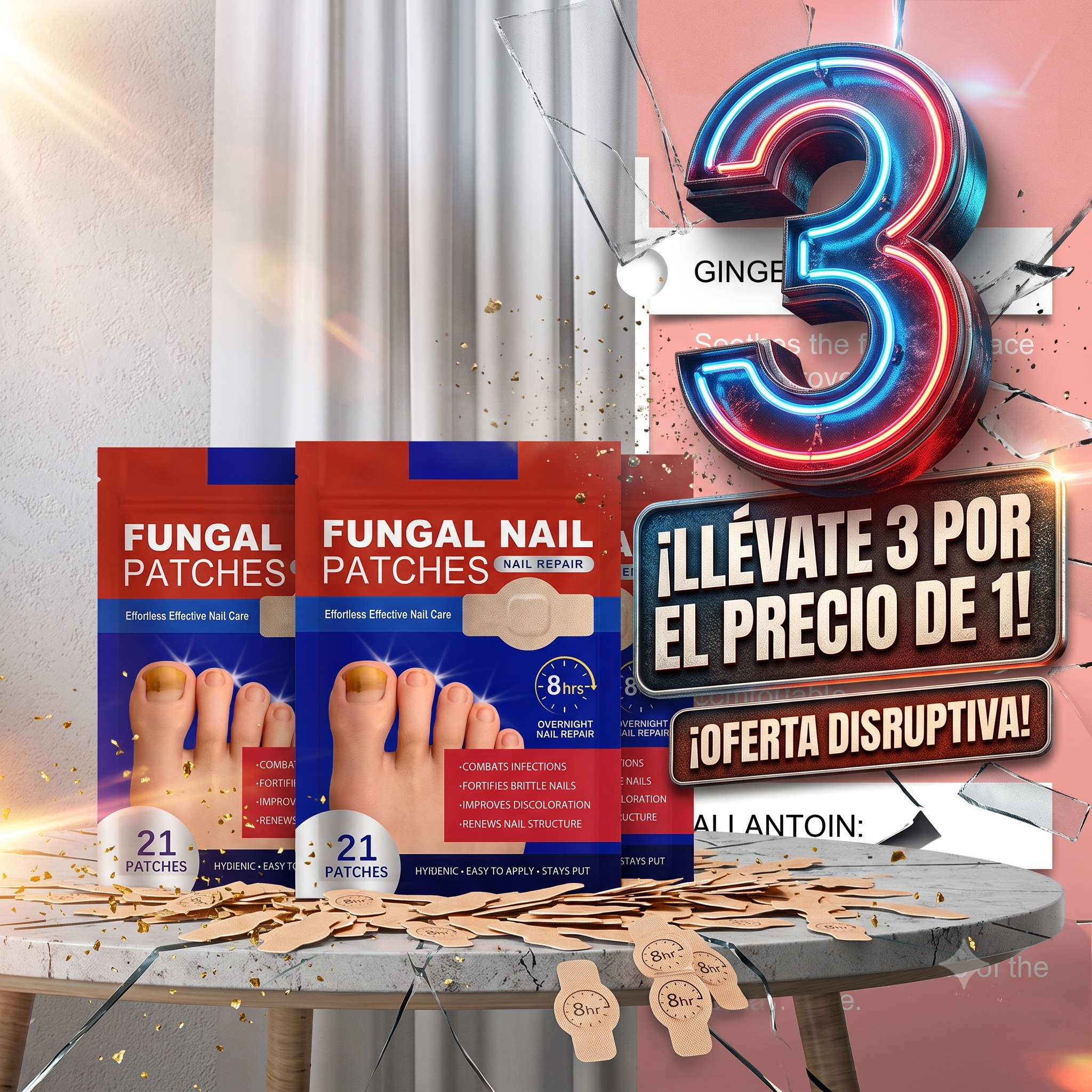 Pack X3 Adhesivos Uñas De Pies Y Manos