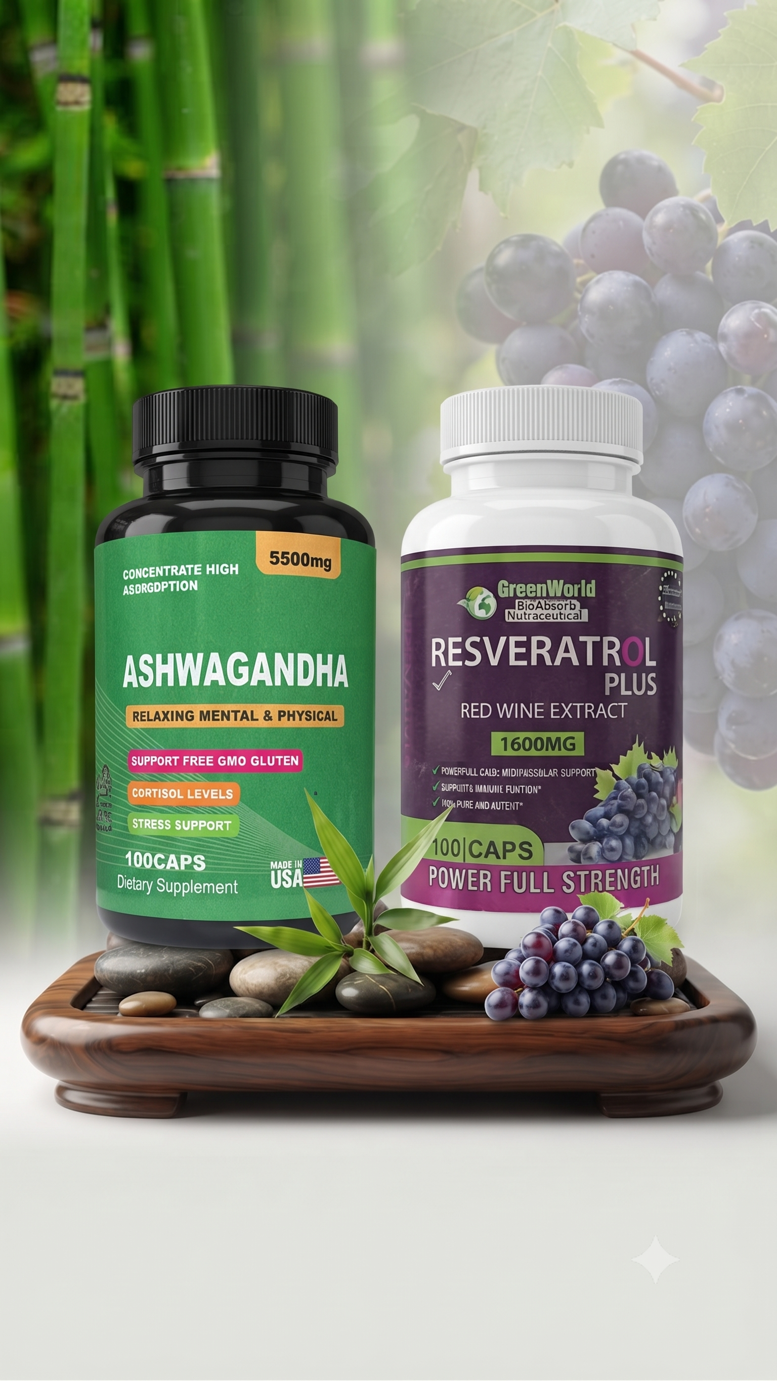 RESVERATROLGREEN WORLD +ASHWAGANDHA-SUPL