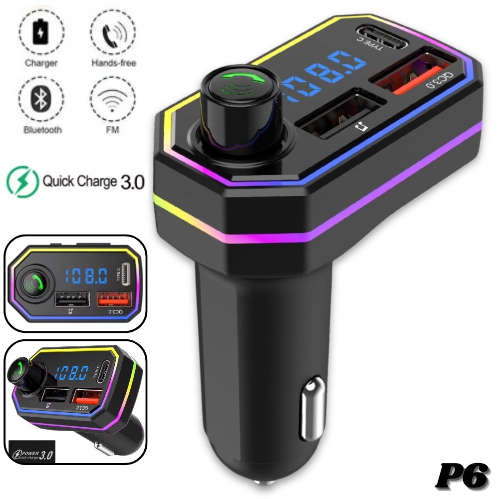 Adaptador Car Bluetooth Mp3 P6 3.0A