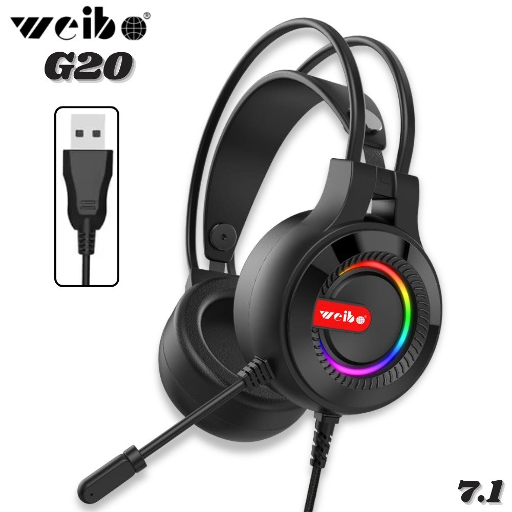 Diadema Alambrica Gamer Weibo G20 Ilumin