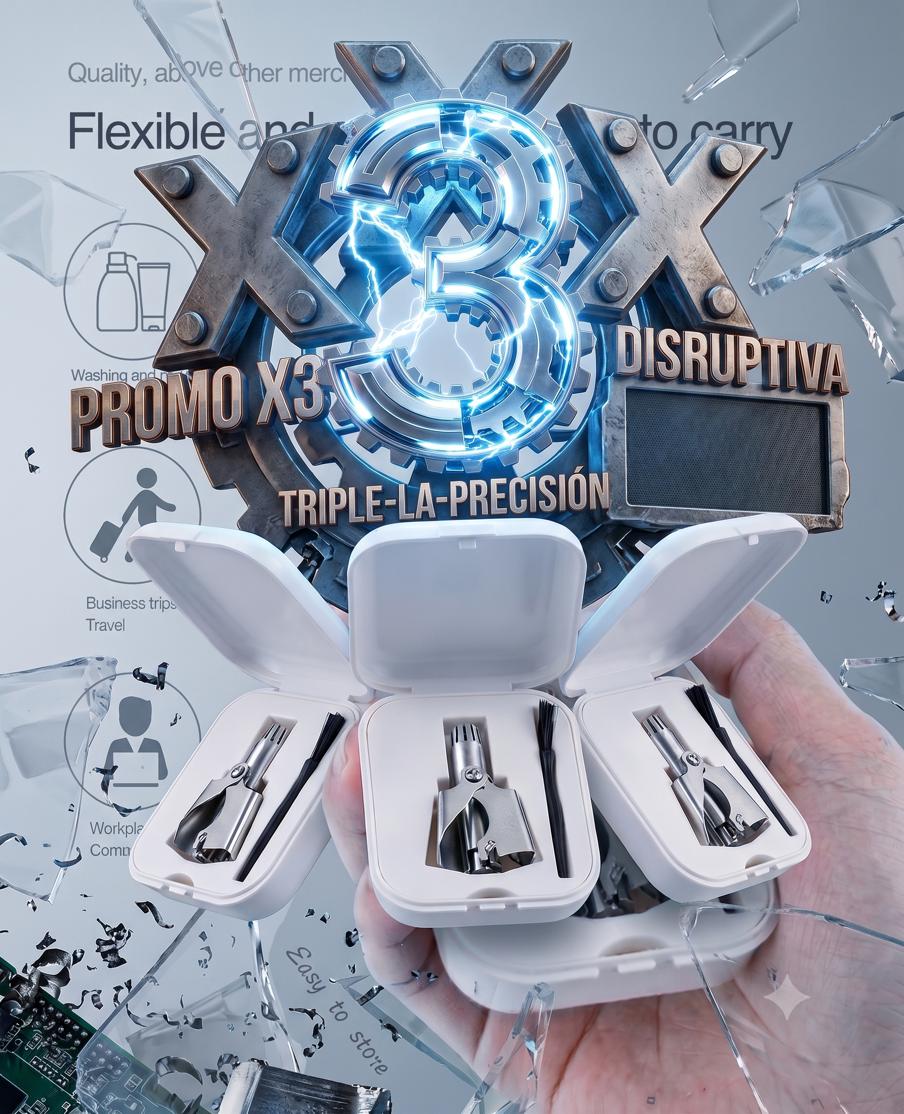Promo x3 Recortador Vello Nasal