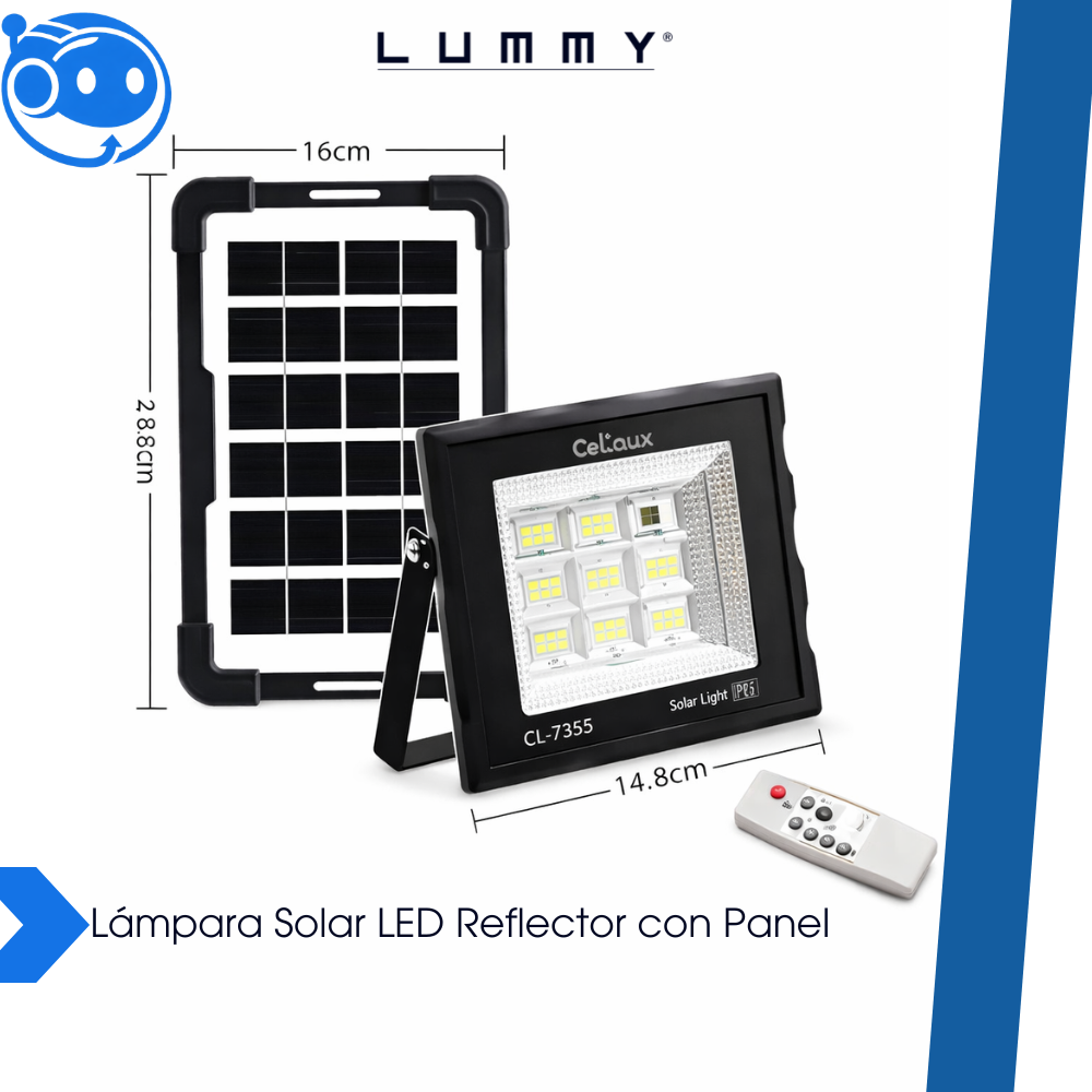 Lámpara Solar LED Reflector con Panel