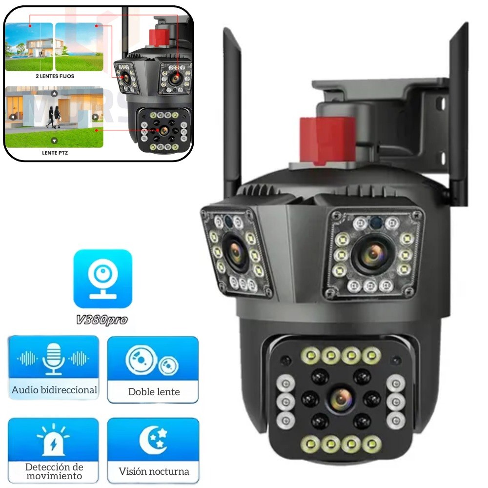 Camara De Seguridad Ip V380 3 Lentes