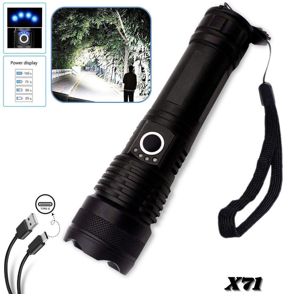 Linterna Tactica Led Recargable Usb X71
