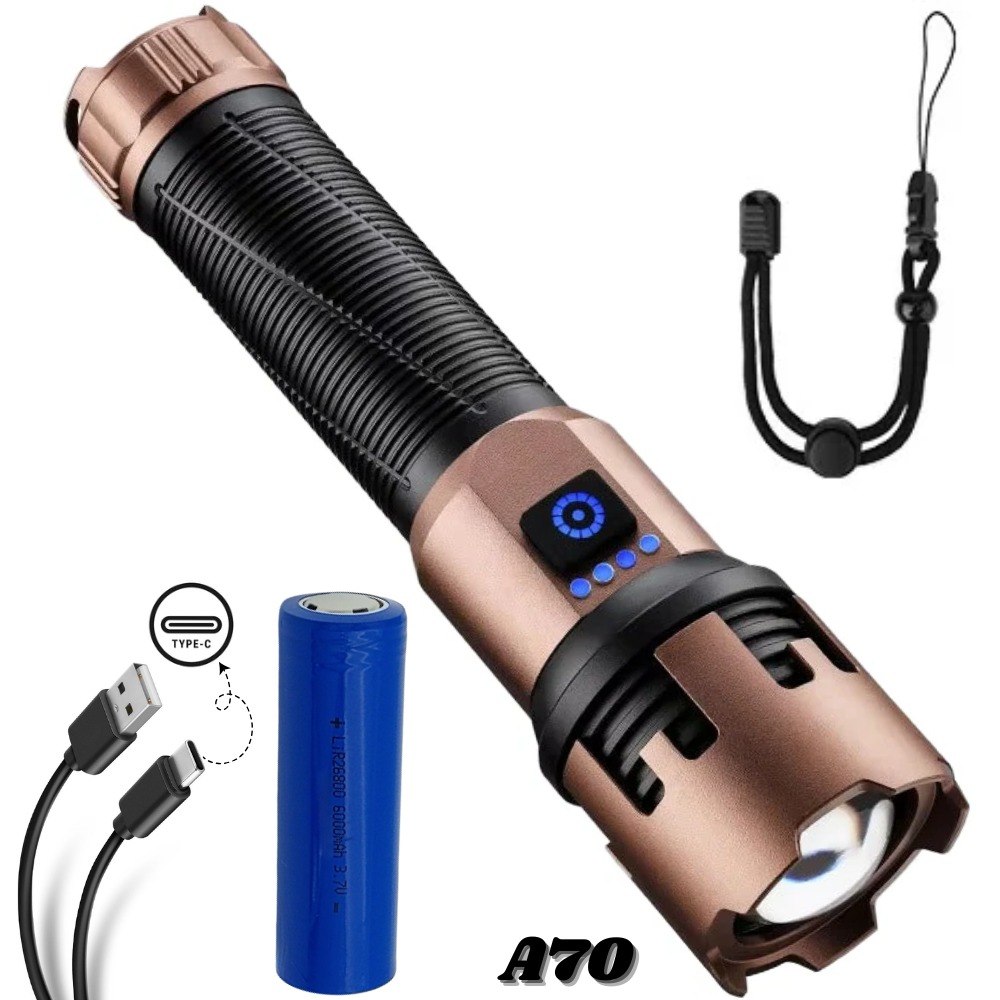 Linterna Tactica Led Recargable Usb A70