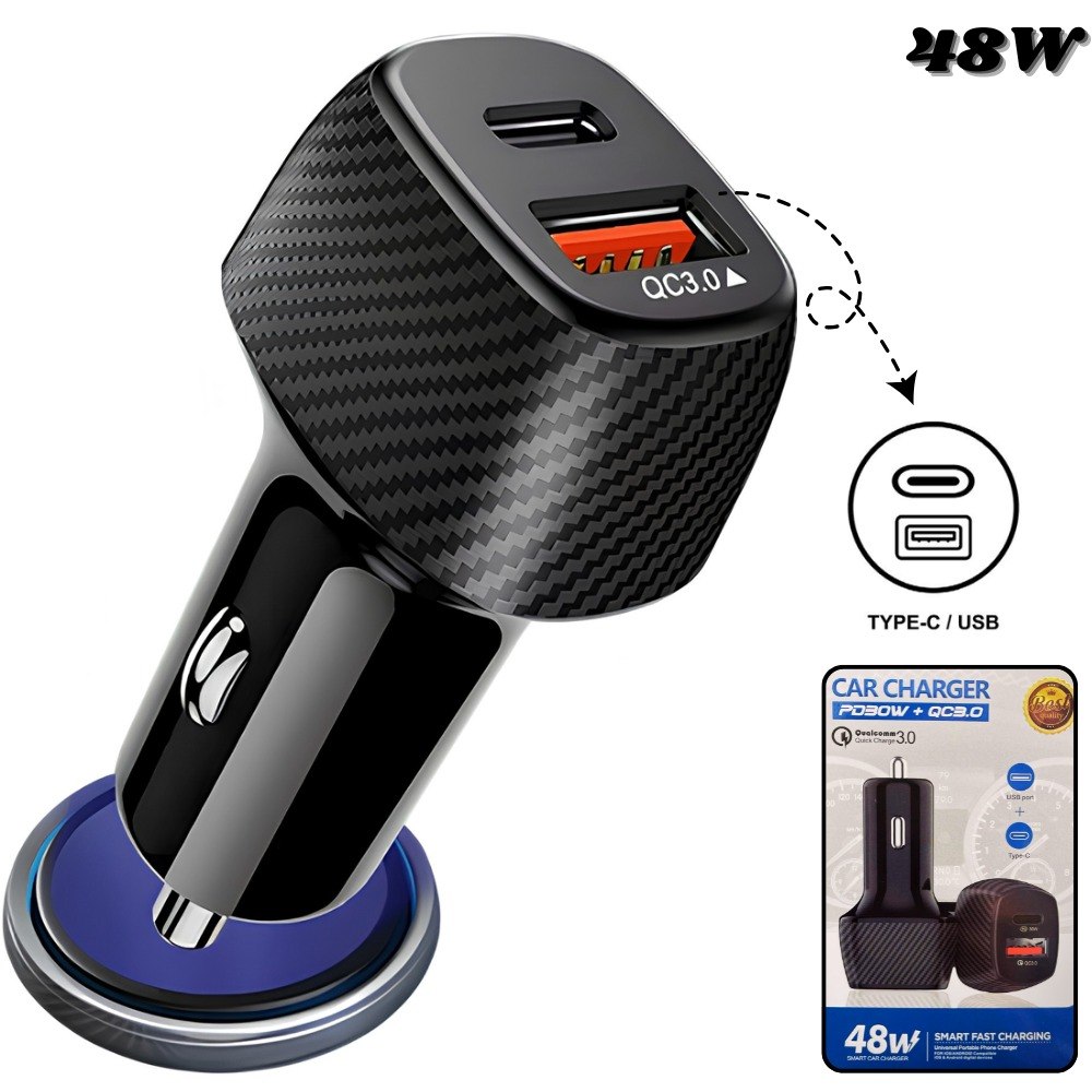 Cargador Cigarrera Para Carro 48w