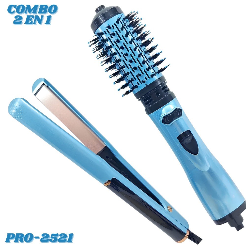 Combo Plancha Y Cepillo Secador Cabezal