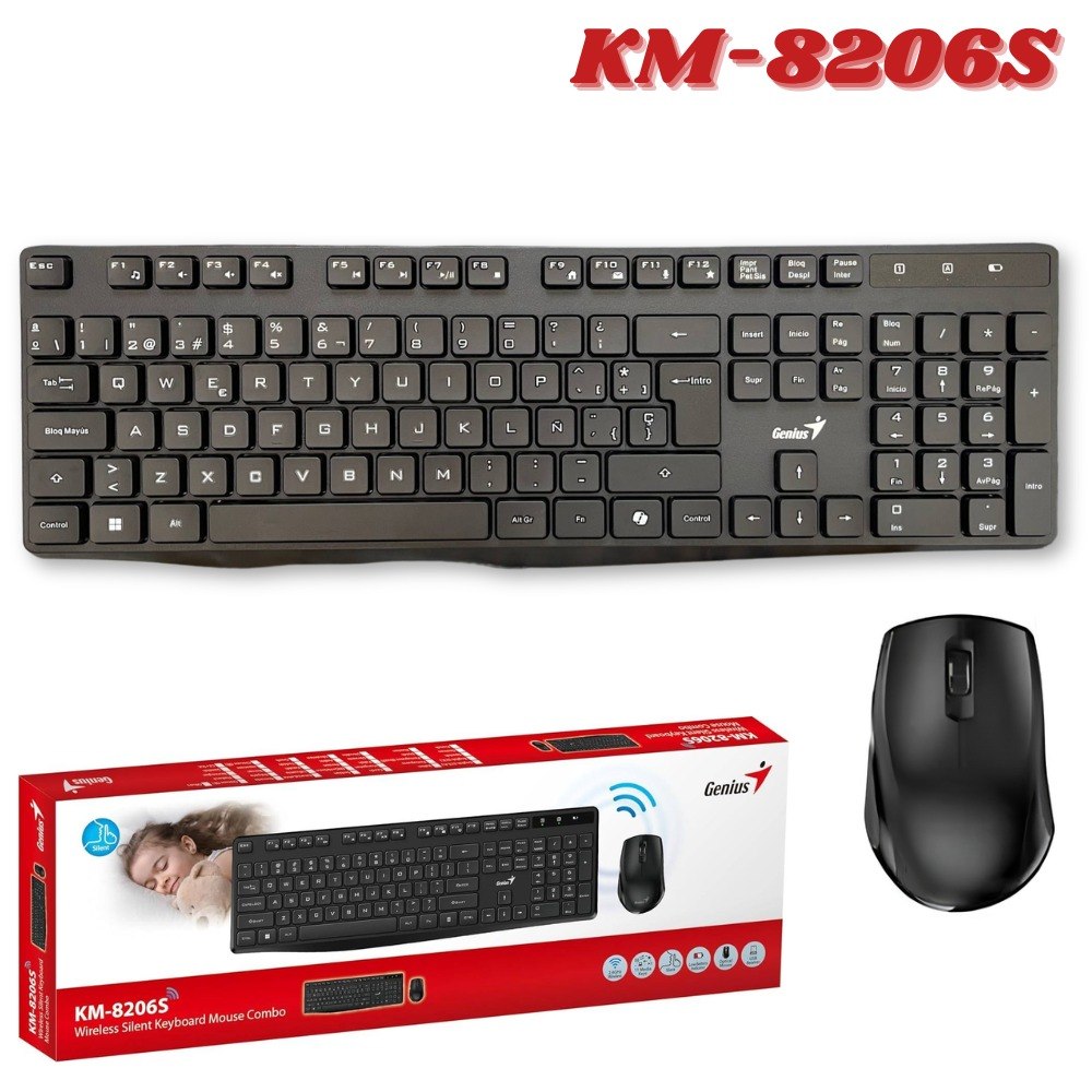 Combo Teclado Mouse Inalambrico KM-8206S
