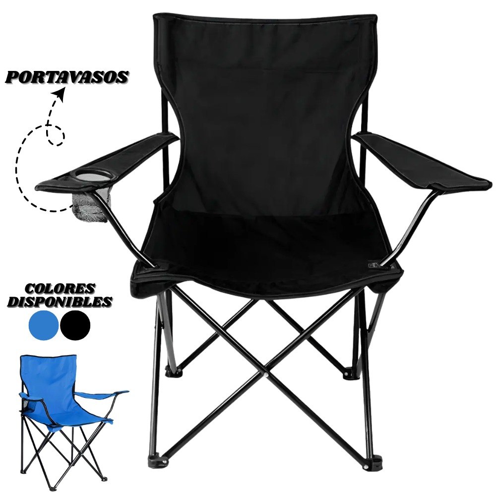 Silla Plegable Con Portavasos Camping