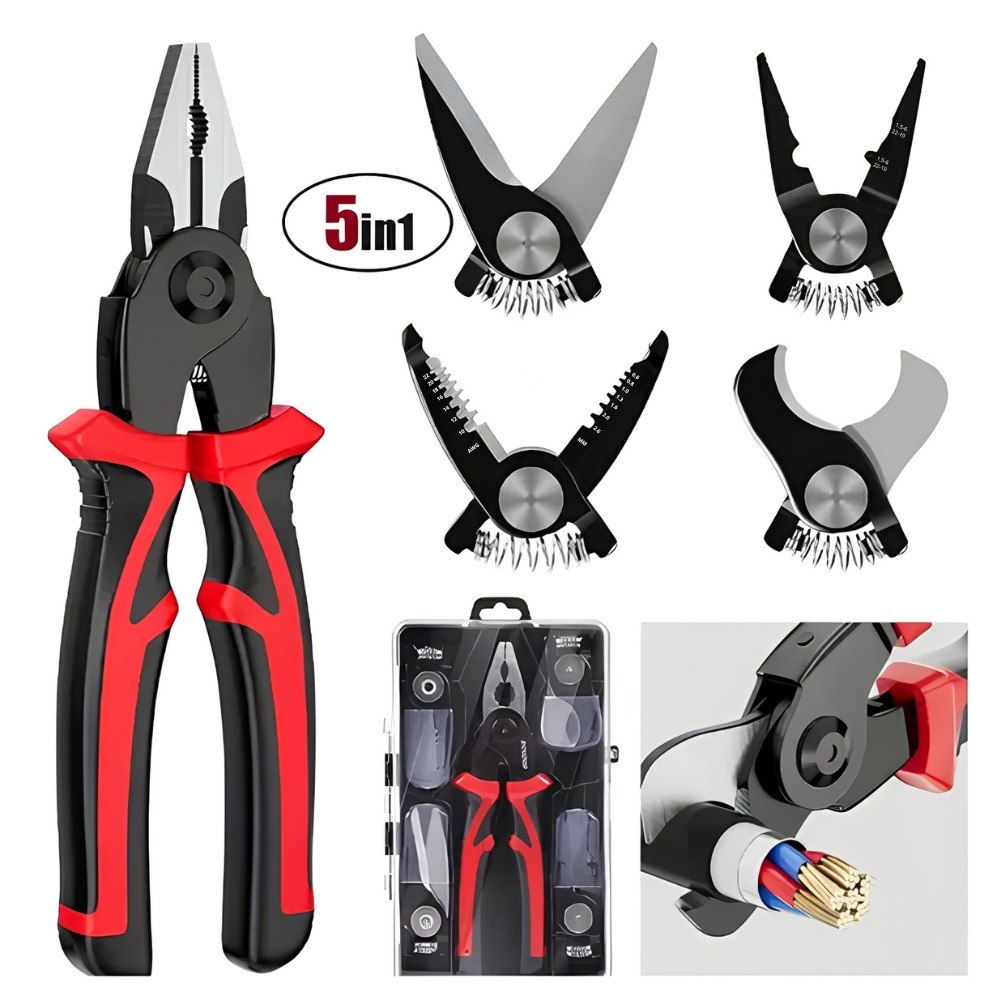 Kit Pinza Alicate Multiherramienta 5 En1