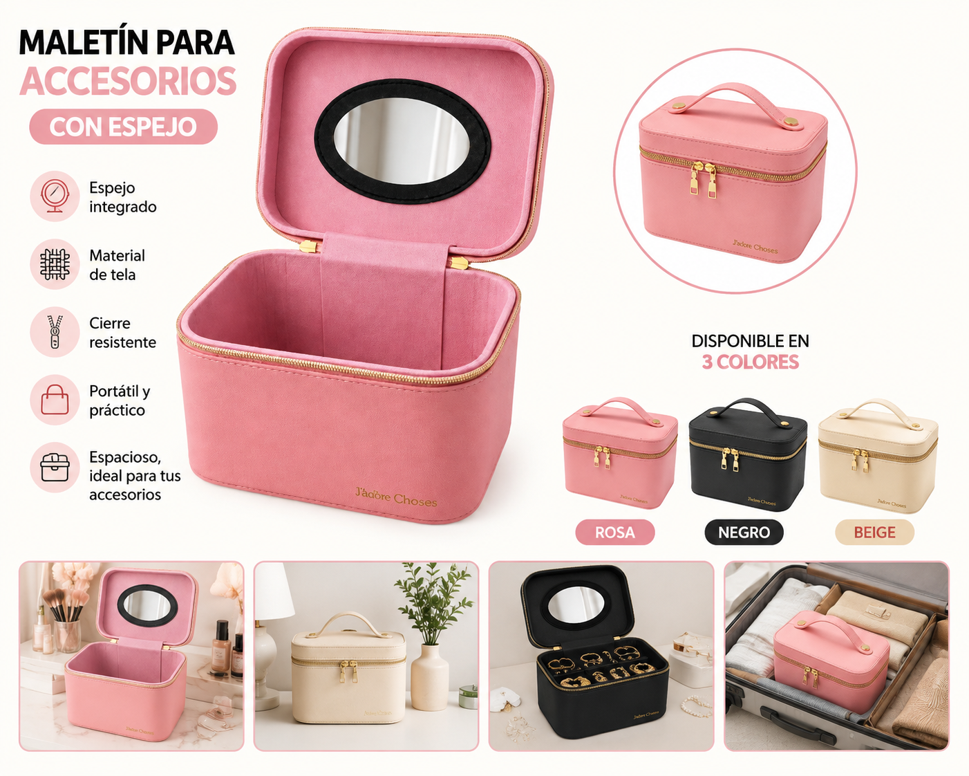 MALETIN PARA ACCESORIOS CON ESPEJO