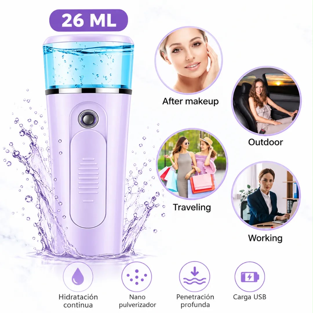 Humidificador Spray Facial Recargable