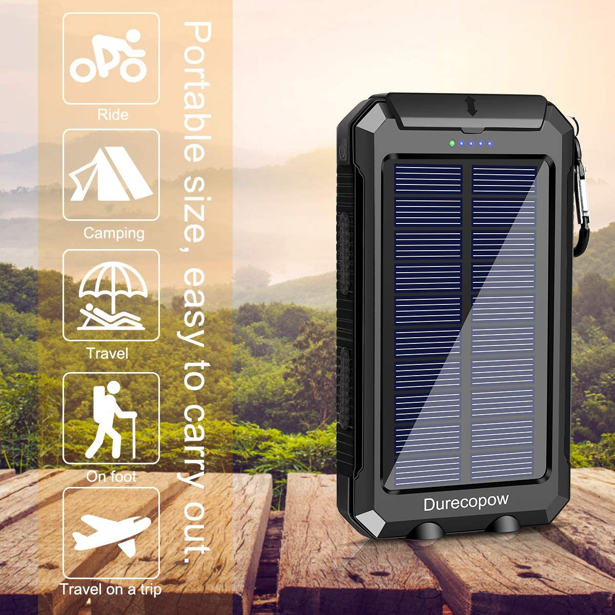 Power Bank Solar Batería Cargador 7200ma