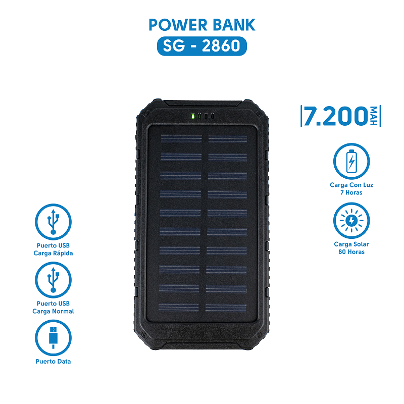 Miniatura 7 de Power Bank Solar Batería Cargador 7200ma