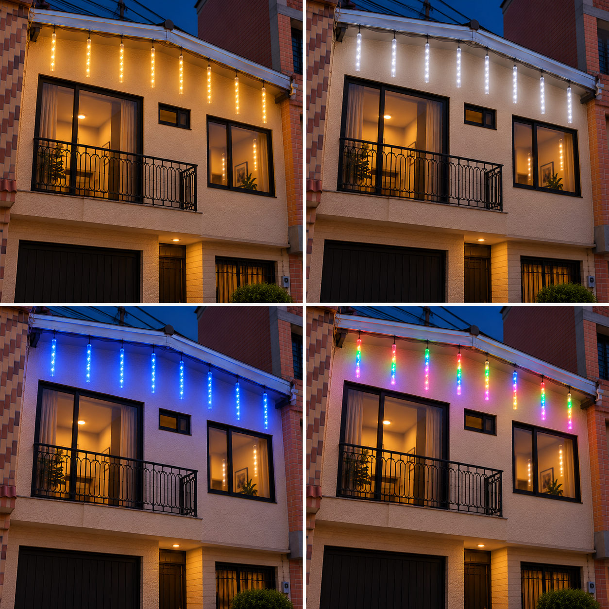 Luces de meteoritos en cuatro colores