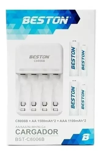 Pack Cargador Beston + 4 Baterias