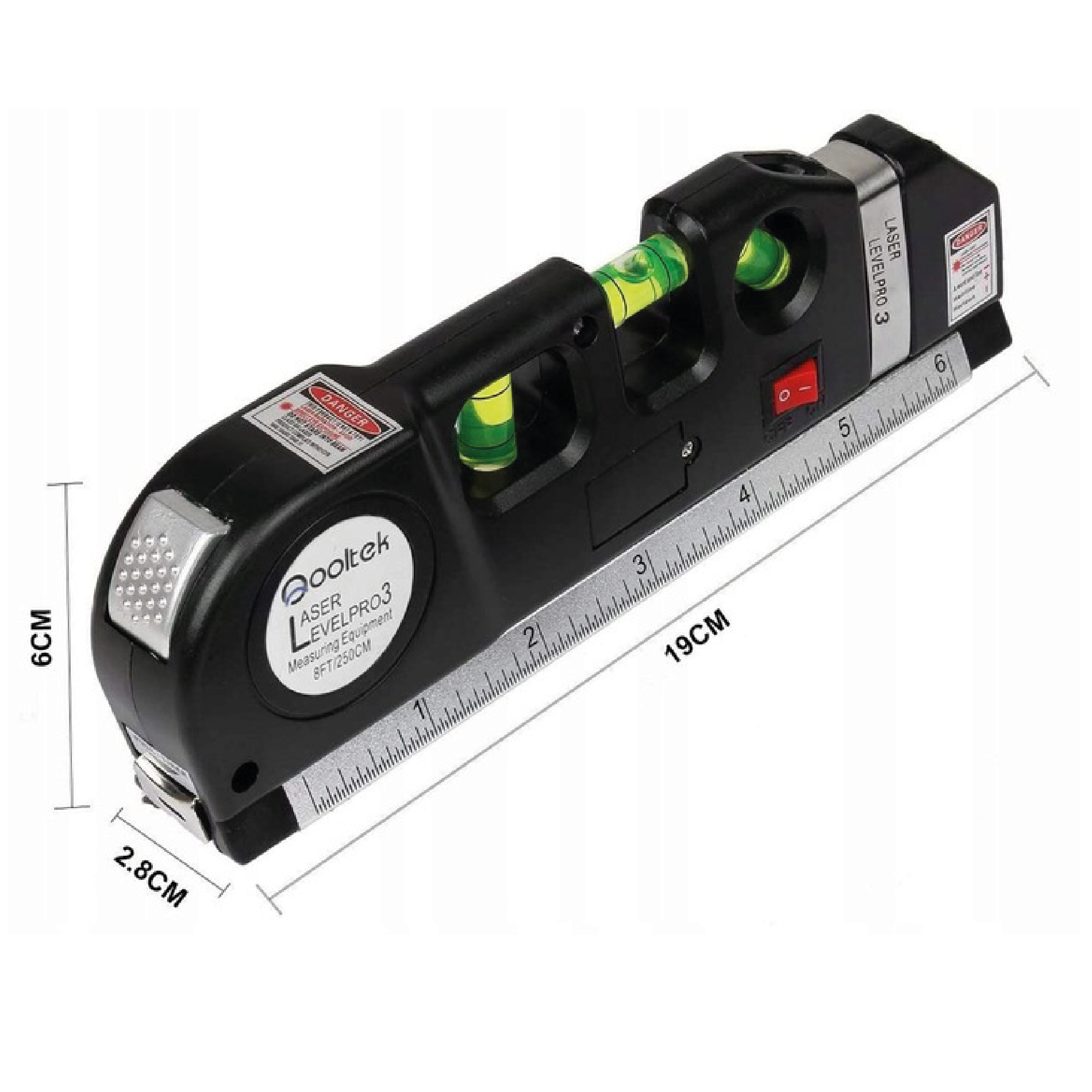 Nivel Laser 4En1 Con Flexometro Burbujas