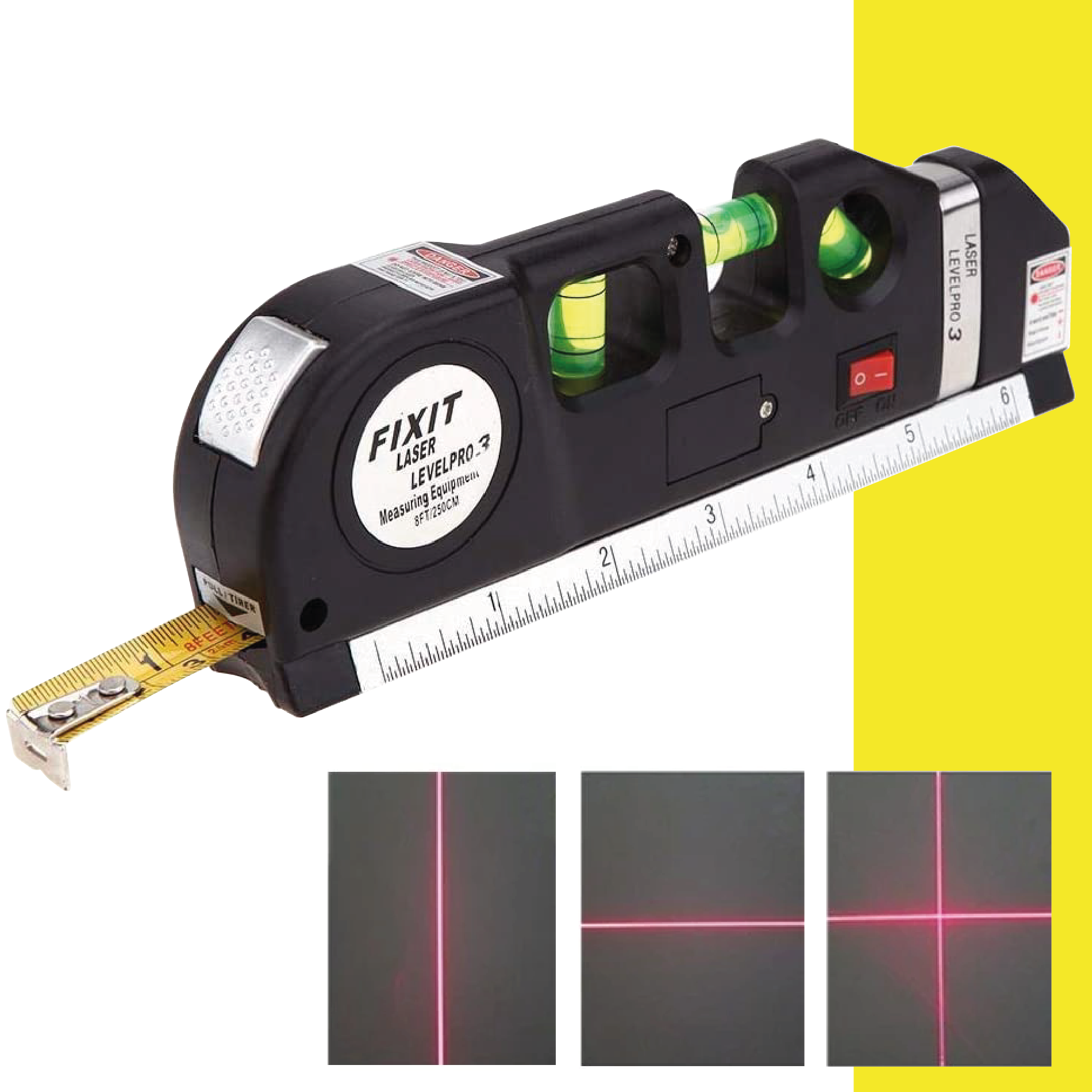 Miniatura 7 de Nivel Laser 4En1 Con Flexometro Burbujas