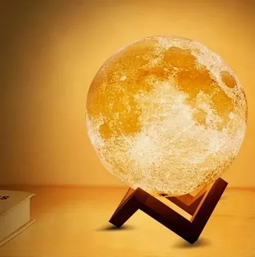 Miniatura 3 de Lámpara Luna3d Luz Led Colores + Base
