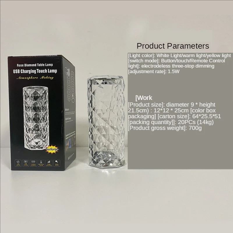 LAMPARA DE CRISTAL RGB