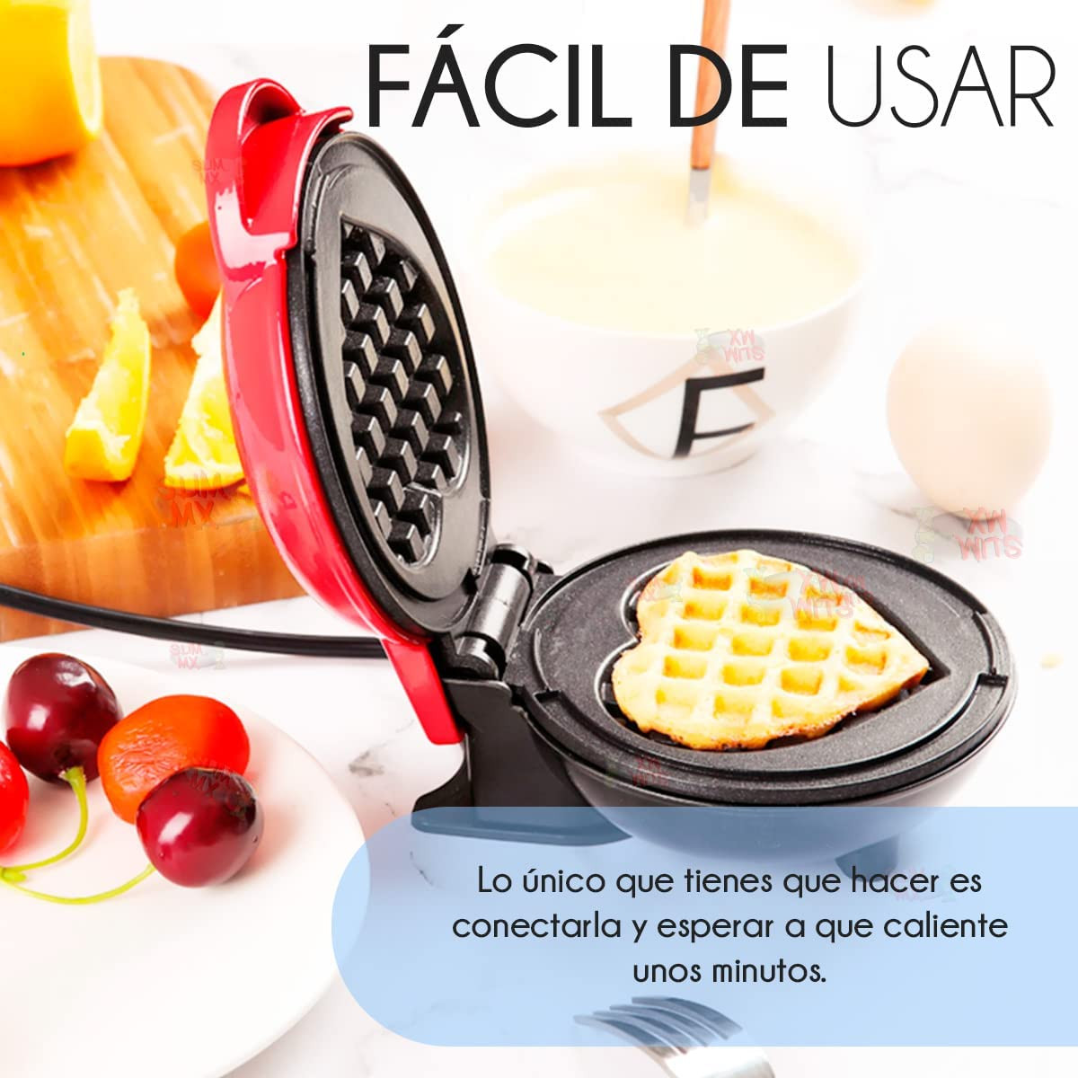 Miniatura 2 de Mini Waflera Eléctrica En Forma De Coraz