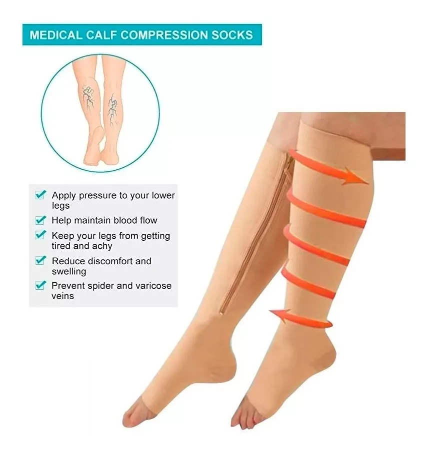 Miniatura 4 de Medias Compresión Anti Varice Zip Sox