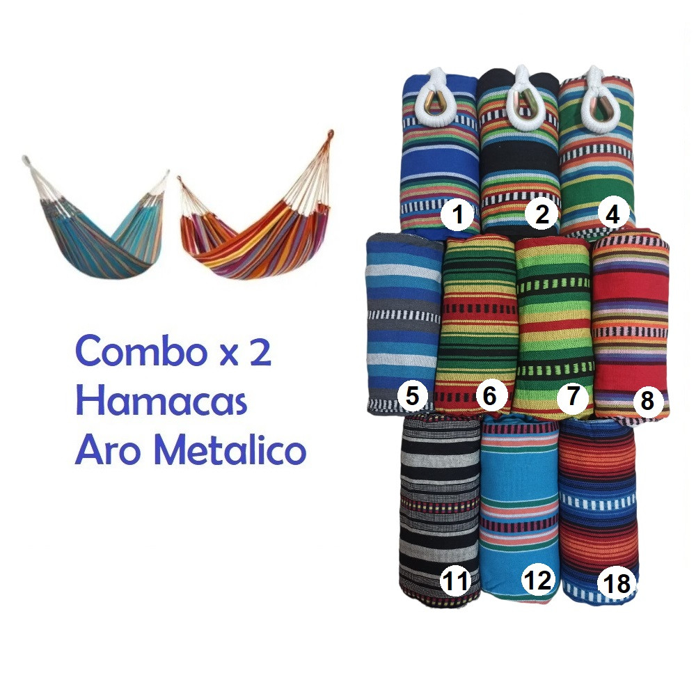 Oferta x2 Hamaca Líneas Múltiples Colore