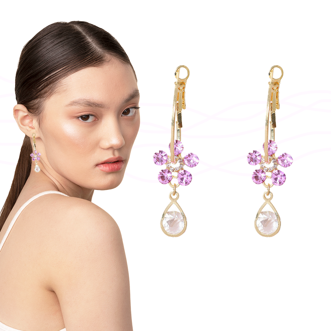 Miniatura 5 de Pendientes De Cristal Fashion Flower