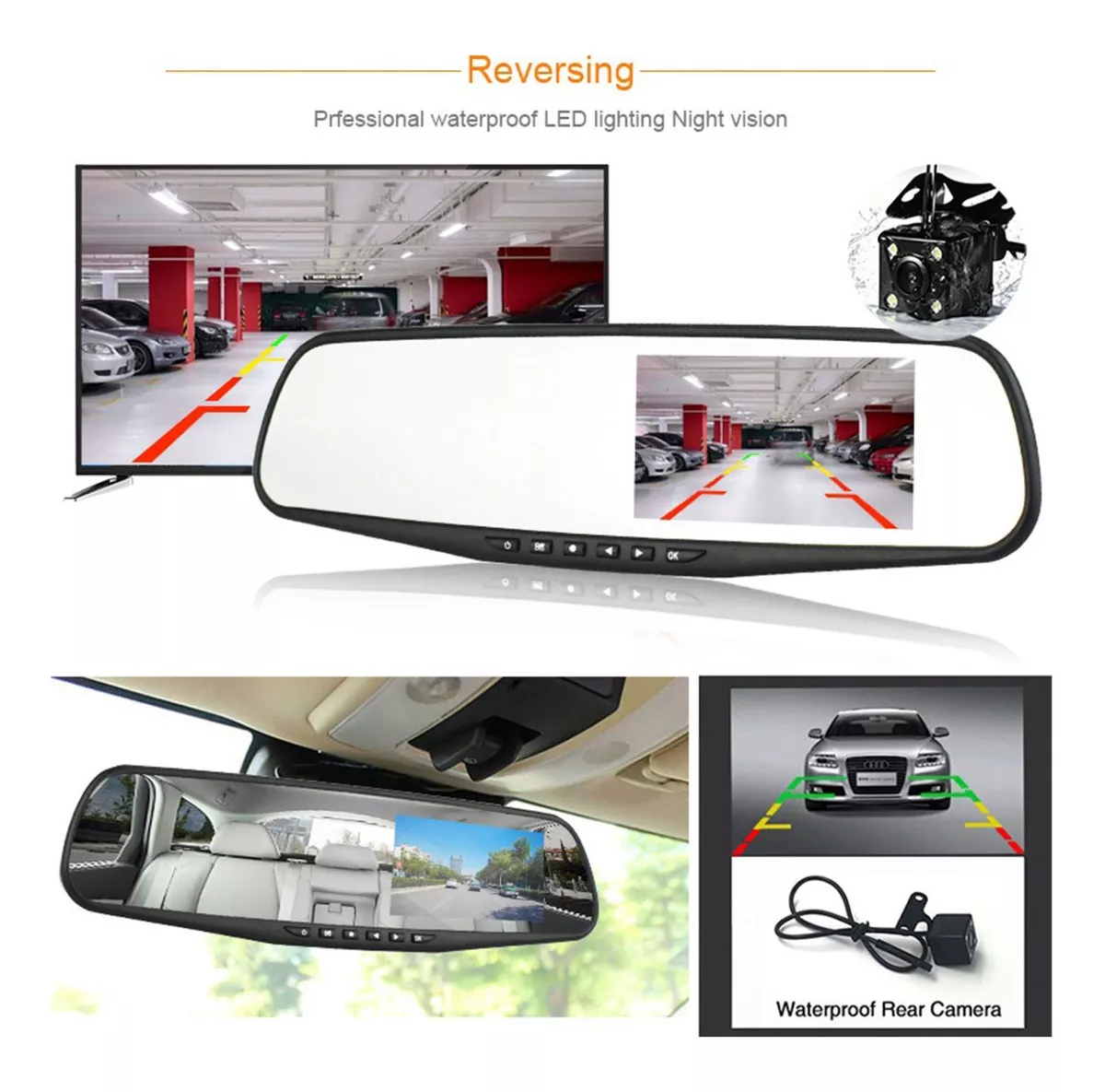 ESPEJO RETROVISOR DOBLE PARA CARRO