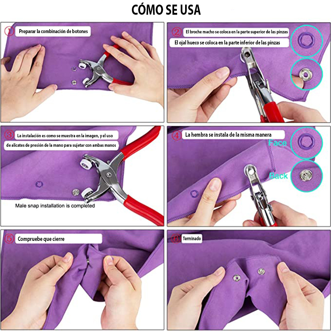 Miniatura 4 de Kit Broche de Presion Pinzas +200 Botone