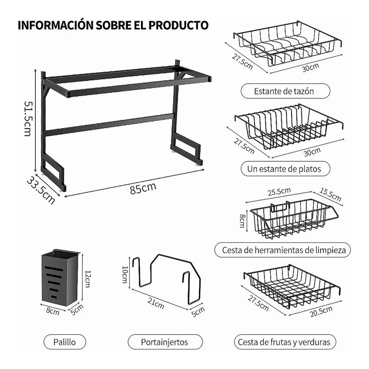 Escurridor platero metálico 2 niveles