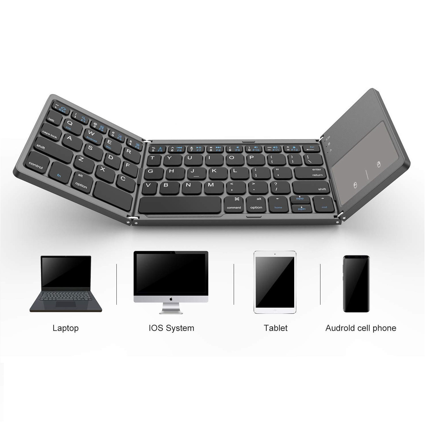 Vista 7 de Teclado plegable touch pad recargable