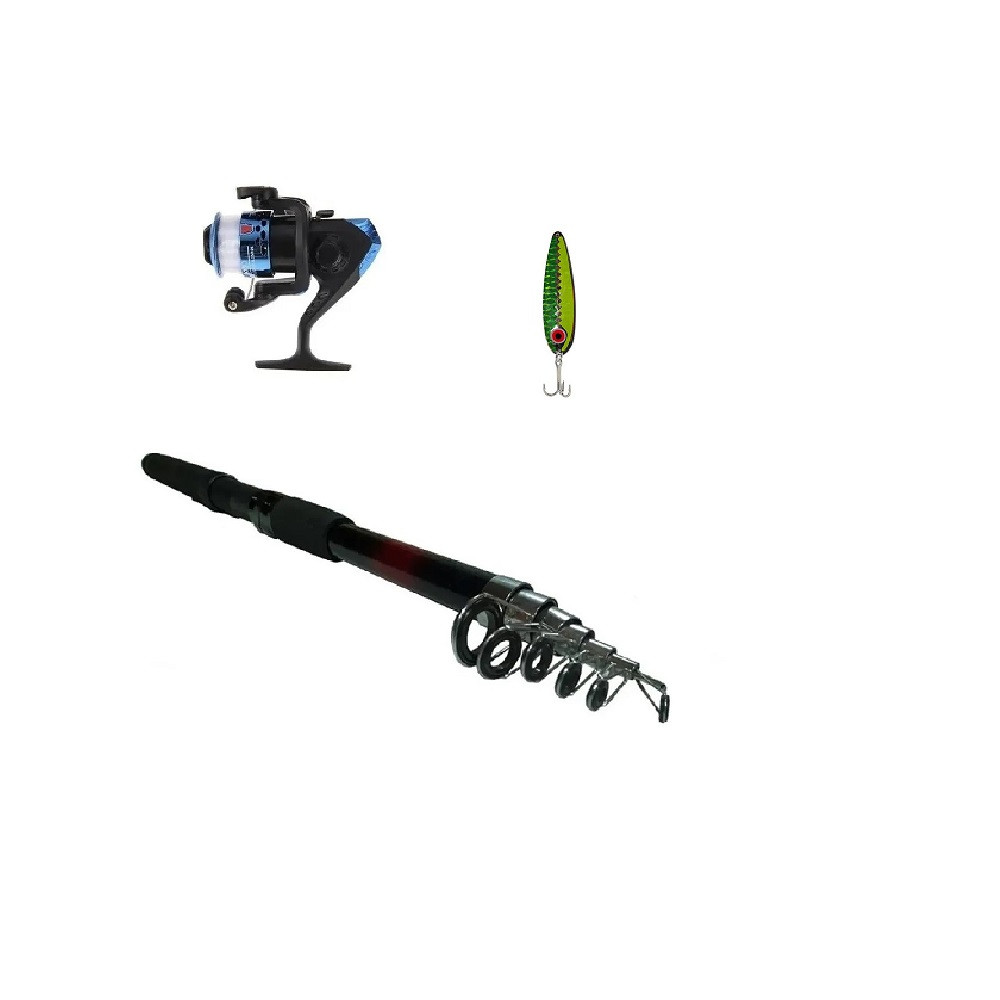 Combo Caña de Pescar Con Cuchara