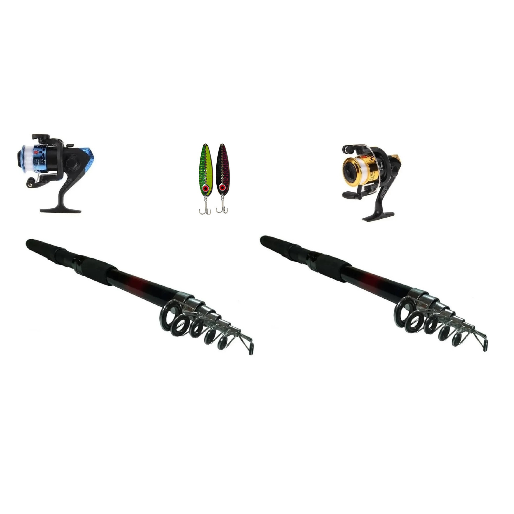 2x Combos Caña Pescar 2.10mts Cuchara