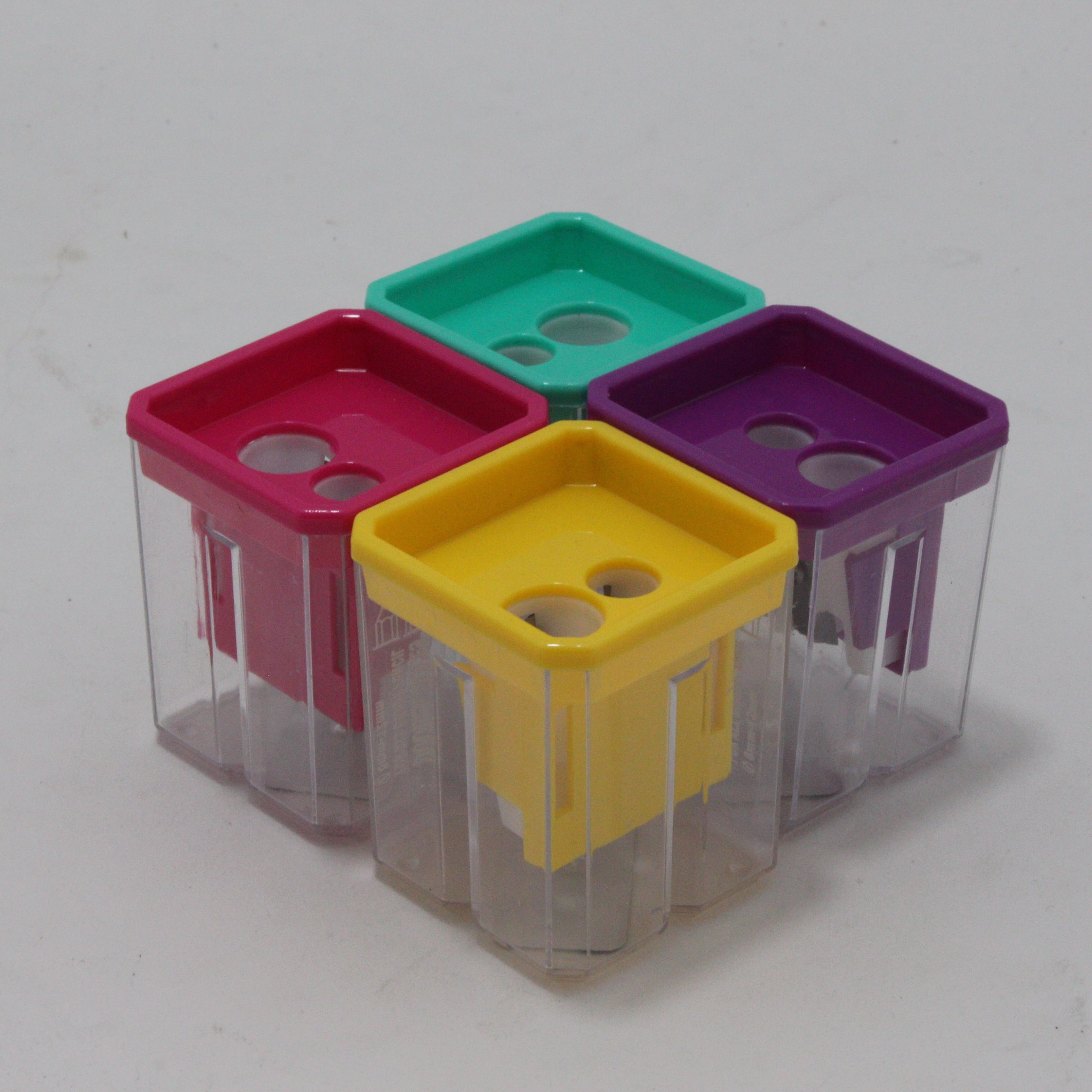 Sacapuntas doble cuadrado con deposito