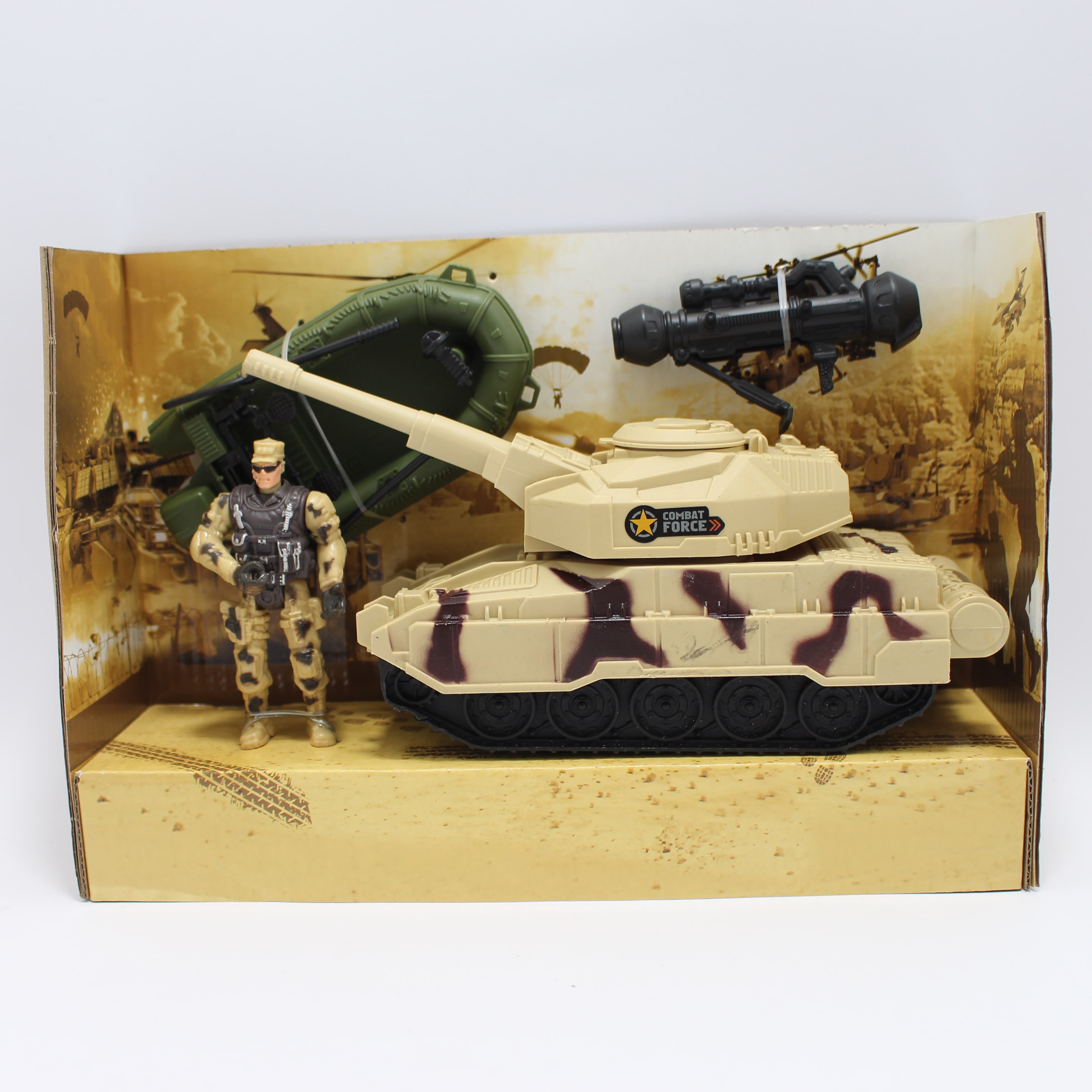 Miniatura 2 de Tanque de guerra + soldado + lancha