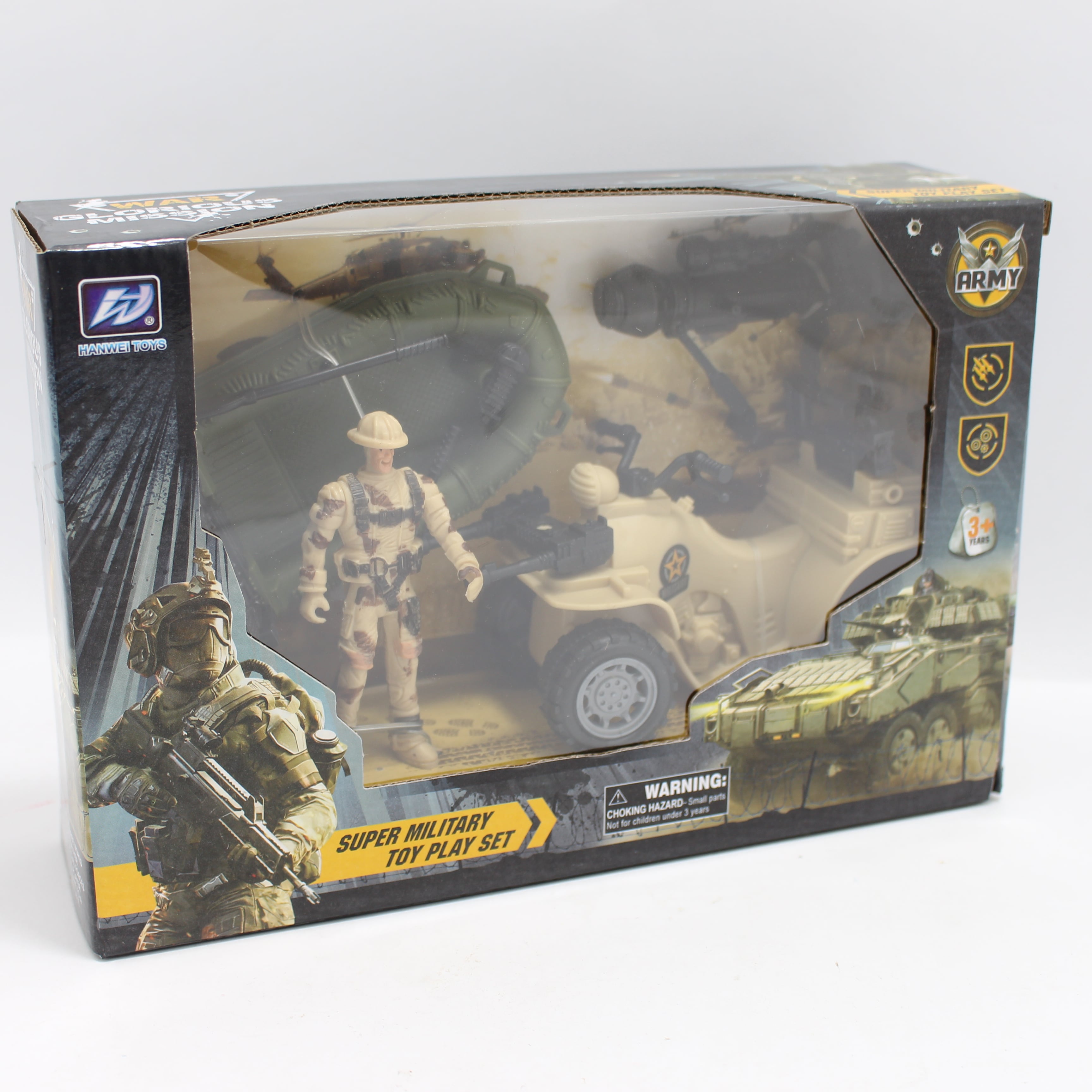 Cuatri moto de Guerra + soldado+lancha