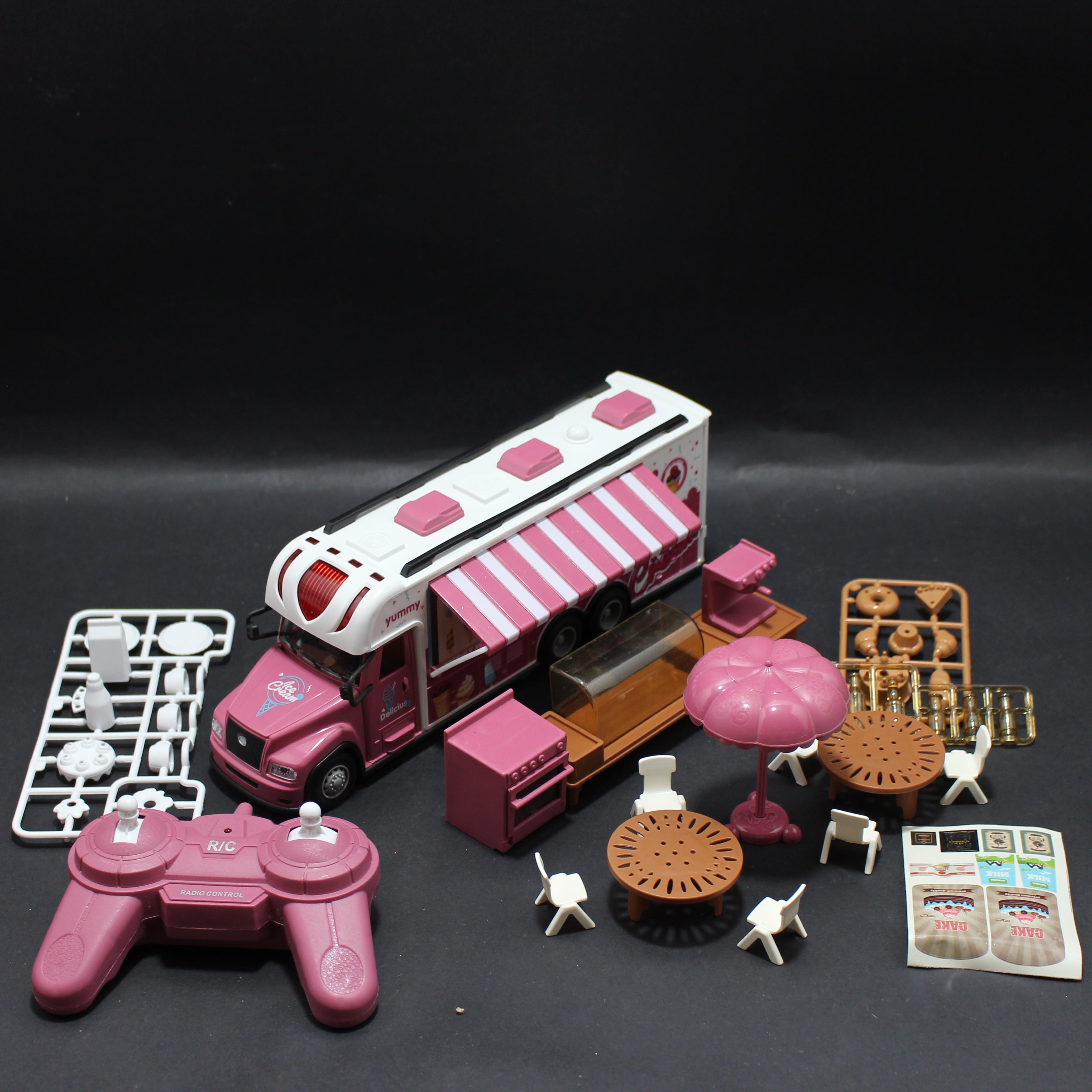 Miniatura 4 de Camion de helados rosado a control con