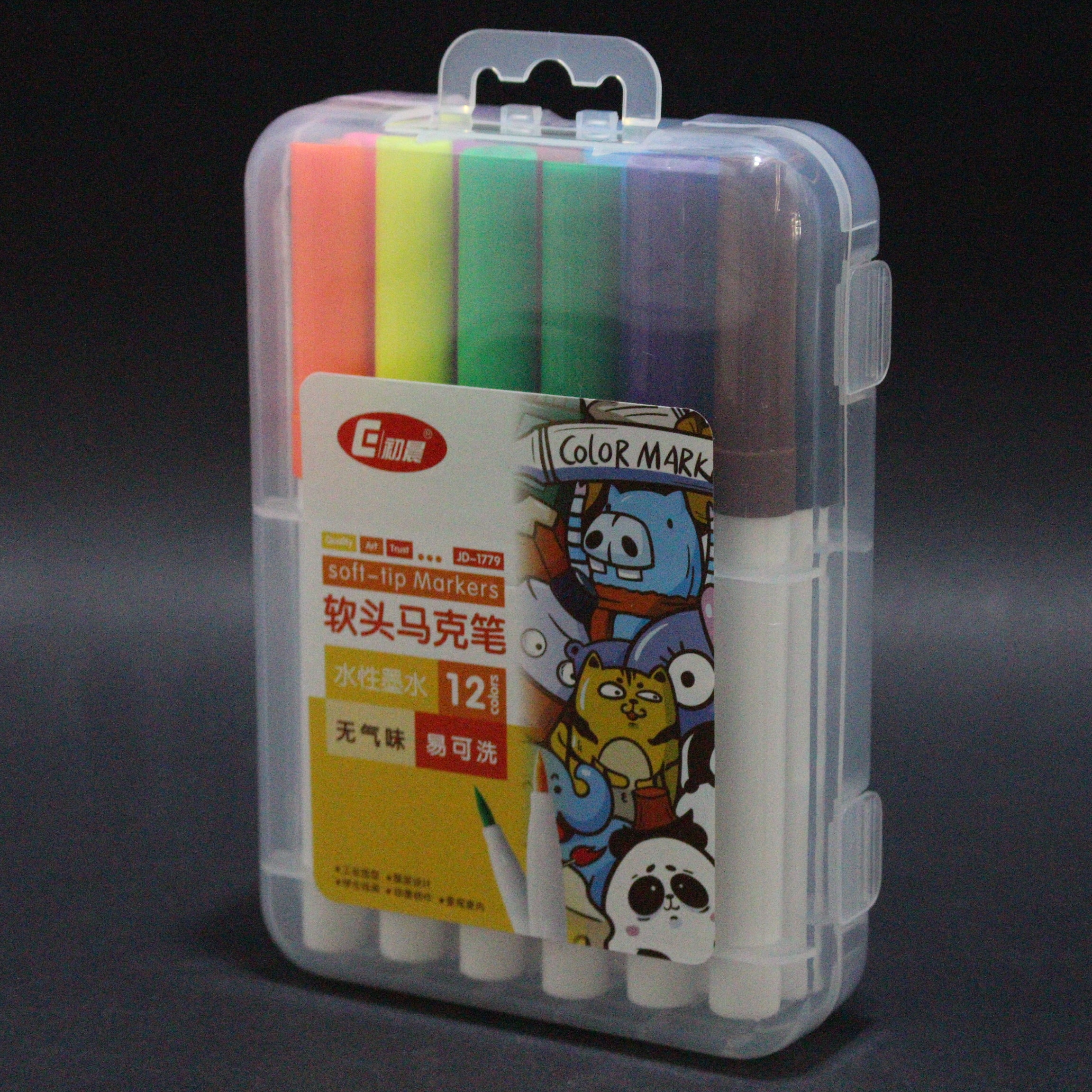 Miniatura 2 de Plumones marcadores x12 punta larga