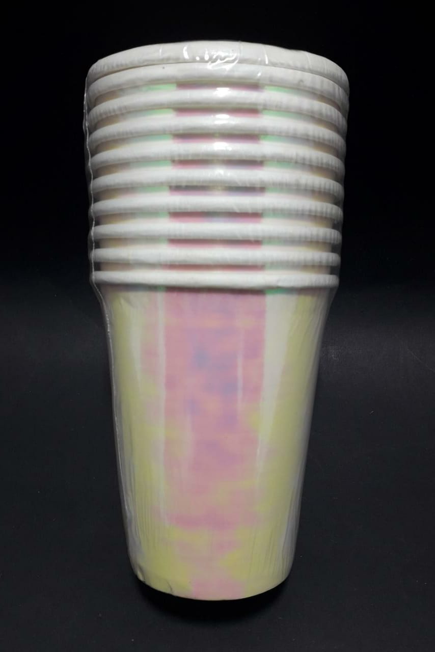 Vasos BLANCO para fiesta colores tornas